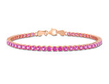 6.10 Carat (ctw) Lab-Created Pink Sapphire Bracelet in Rose Sterling Silver (7.25 Inches)